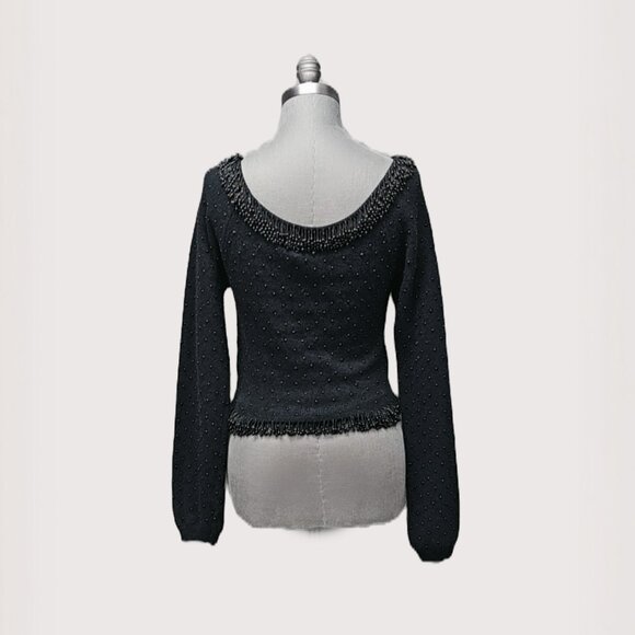 Ports Two Piece Black Angora Beaded Set - Picture 6 of 9